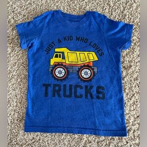 Boys Blue T-Shirt with Yellow Truck Design